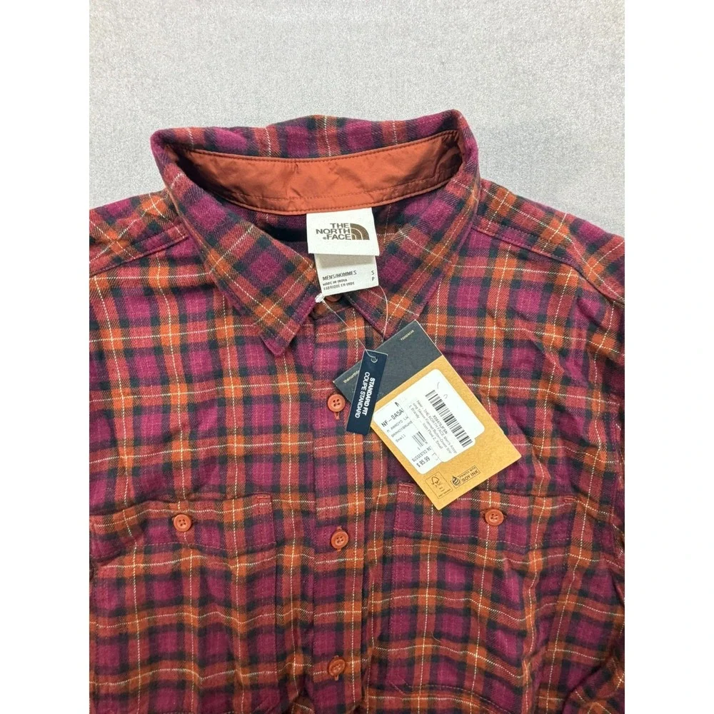 New The North Face Men Arroyo Flannel Shirt Red Black Size Small Plaid